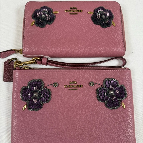 Coach Mauve Floral Clutch and Wristlet Set - Picture 8 of 8